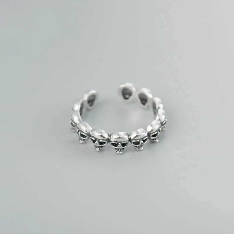 New in 925 Sterling Silver Skull Adjustable Rings For Women Vintage Wedding Jewelry DropshippingXJ250514