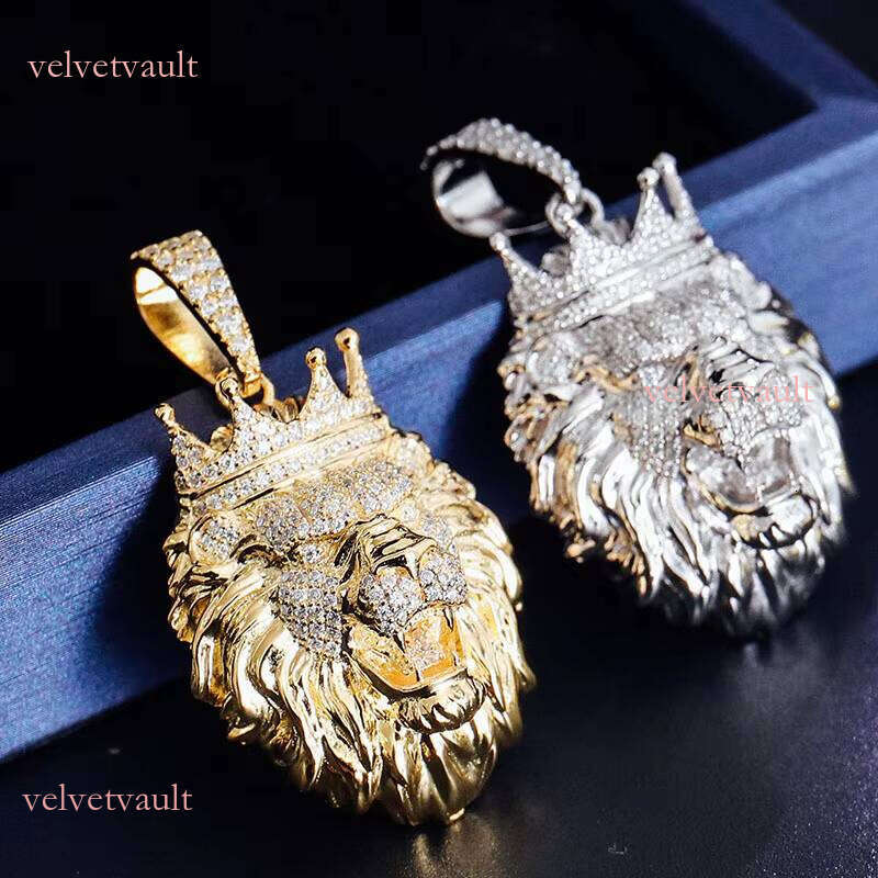 Hip hop jewelry pyroxene 14k 10k tiger graphic sier ice chain pendant