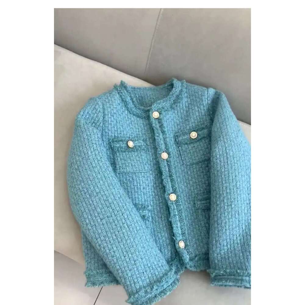 Women's Retro Blue Winter Cotton Jacket Warmth Fragrance High Quality Coats