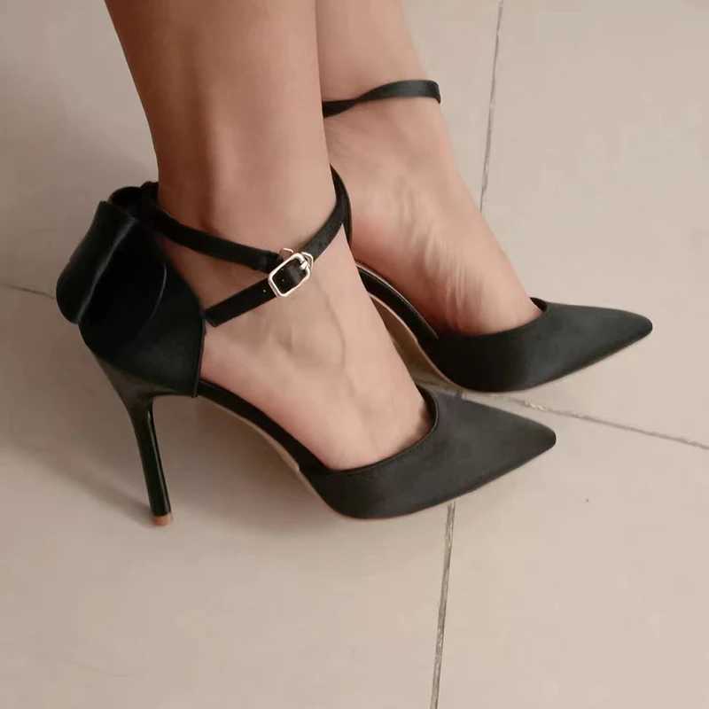 Women Summer 8cm 10cm High Heels Sandals Lady Silk Wedding Low Heels Butterfly Knot Bow Sandles Quality Classic Bigtree Shoes W250514