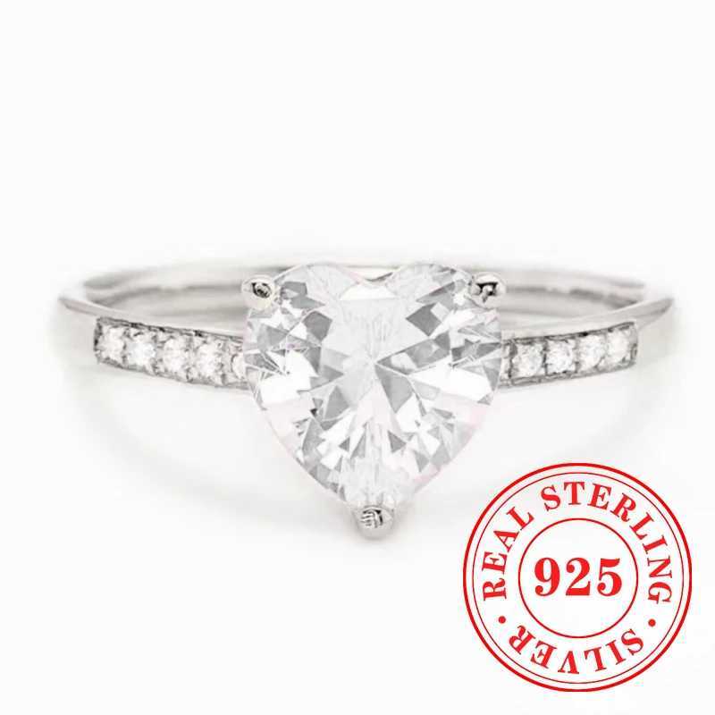 Quick view Wish list 925 Sterling Silver Brilliant Heart CZ Rings Aesthetic Eternal Wedding Bridal Jewelry Exquisite Charms Finger AccoriesXJ250514