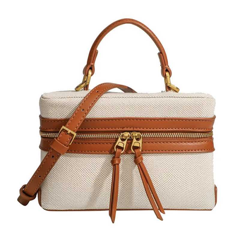 Splicing Canvas Box Bag Cmuter Tote Shoder Crossbody Bags For Wen Daily Lunch Box Bag Pouch Z250514