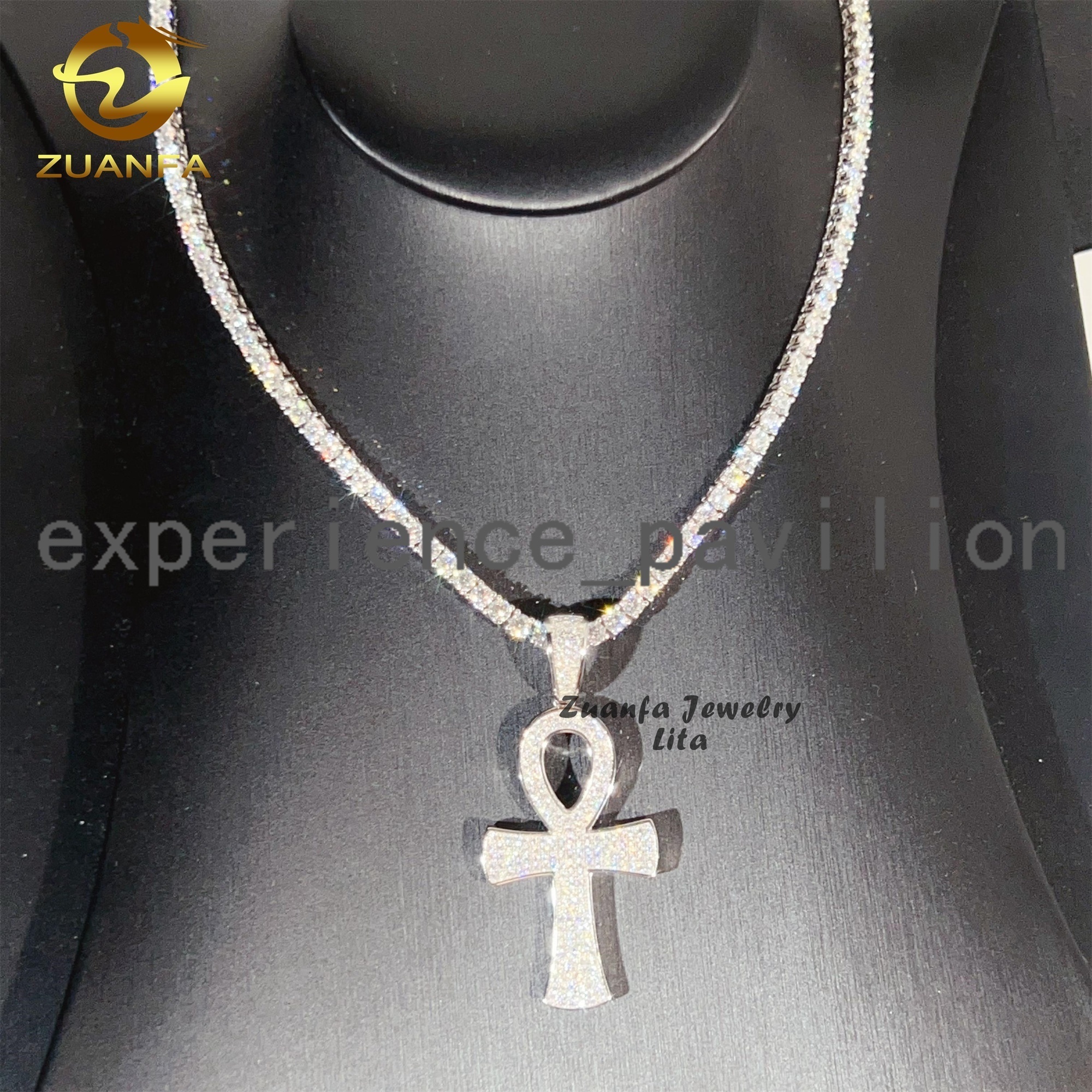 Hot Sale High Quality Low Price Hip Hop Mens Iced Out Diamond Silver 925 Cross Allah Moissanite Pendant