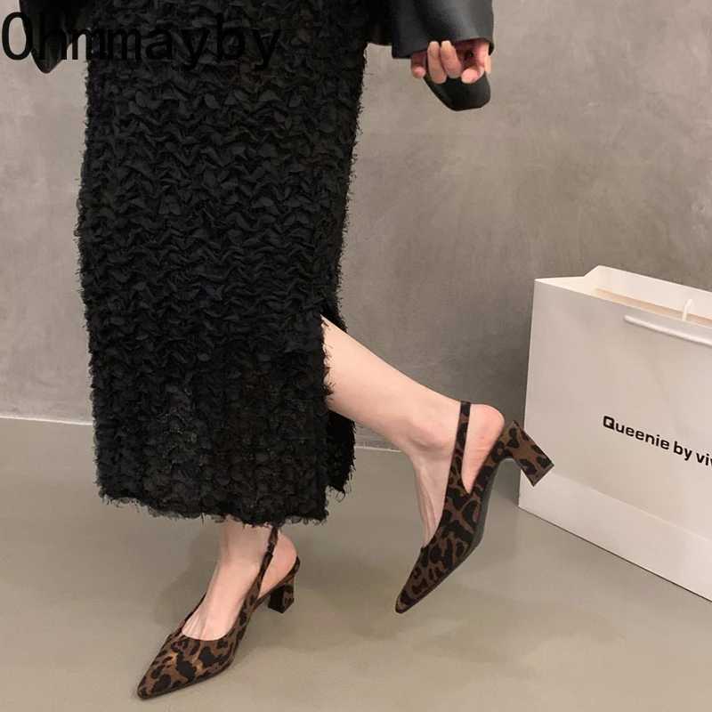 Summer Thick Heel Women Sandals Fashion Leopard Print Shoes Design Style Party Dress Sandals Shoes W250514