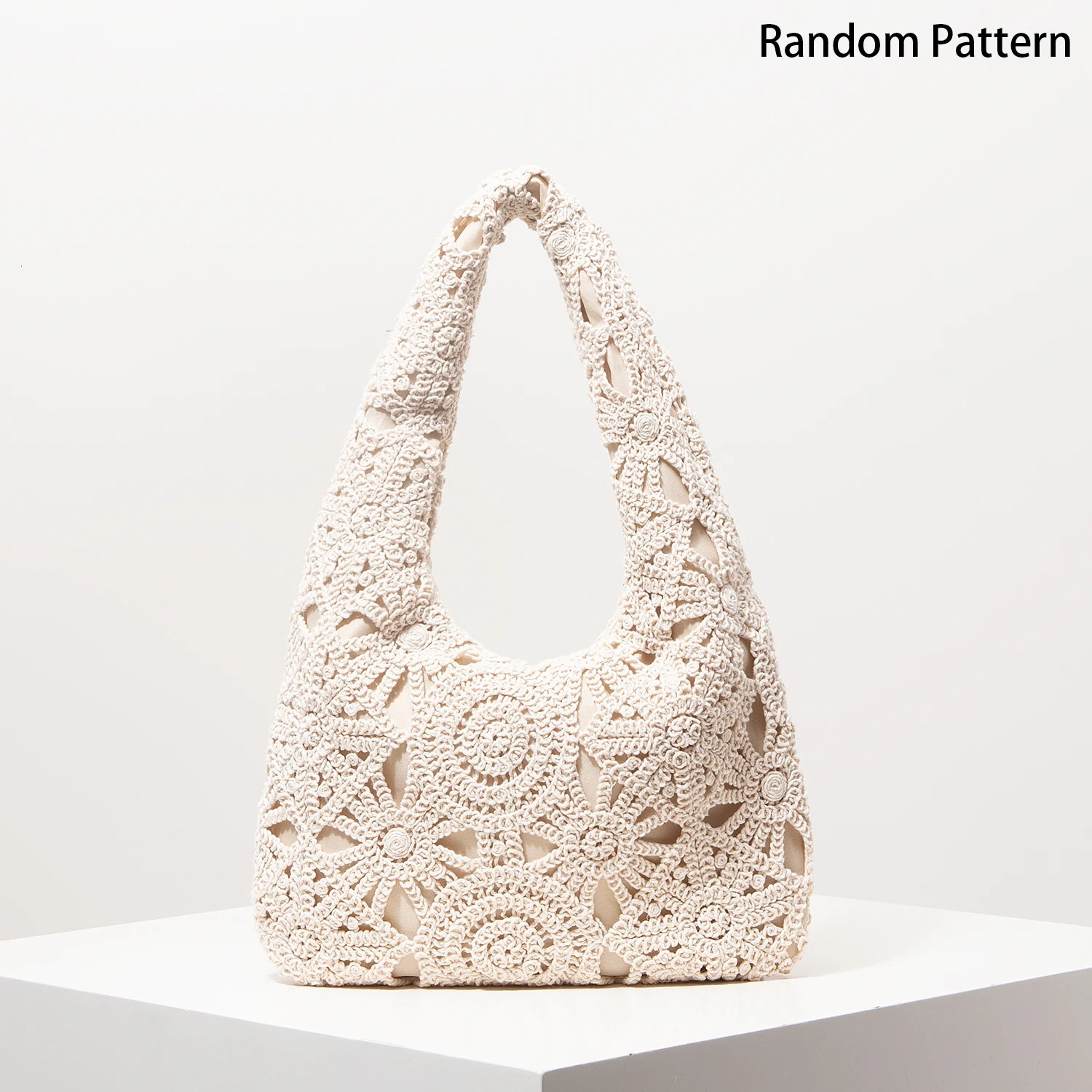 Pattern Hollow Woven Shoulder BagBohemia Straw Beach Bag Crochel SetPremium Style Travel Must HavesVacation Outfits Women 250514