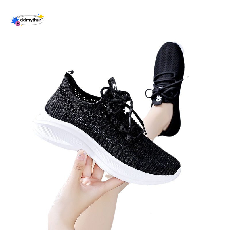 New summer breathable hollowed out sports with a casual, lightweight, and shock-absorbing surface for women. Non slip running soft soled mesh shoes ar