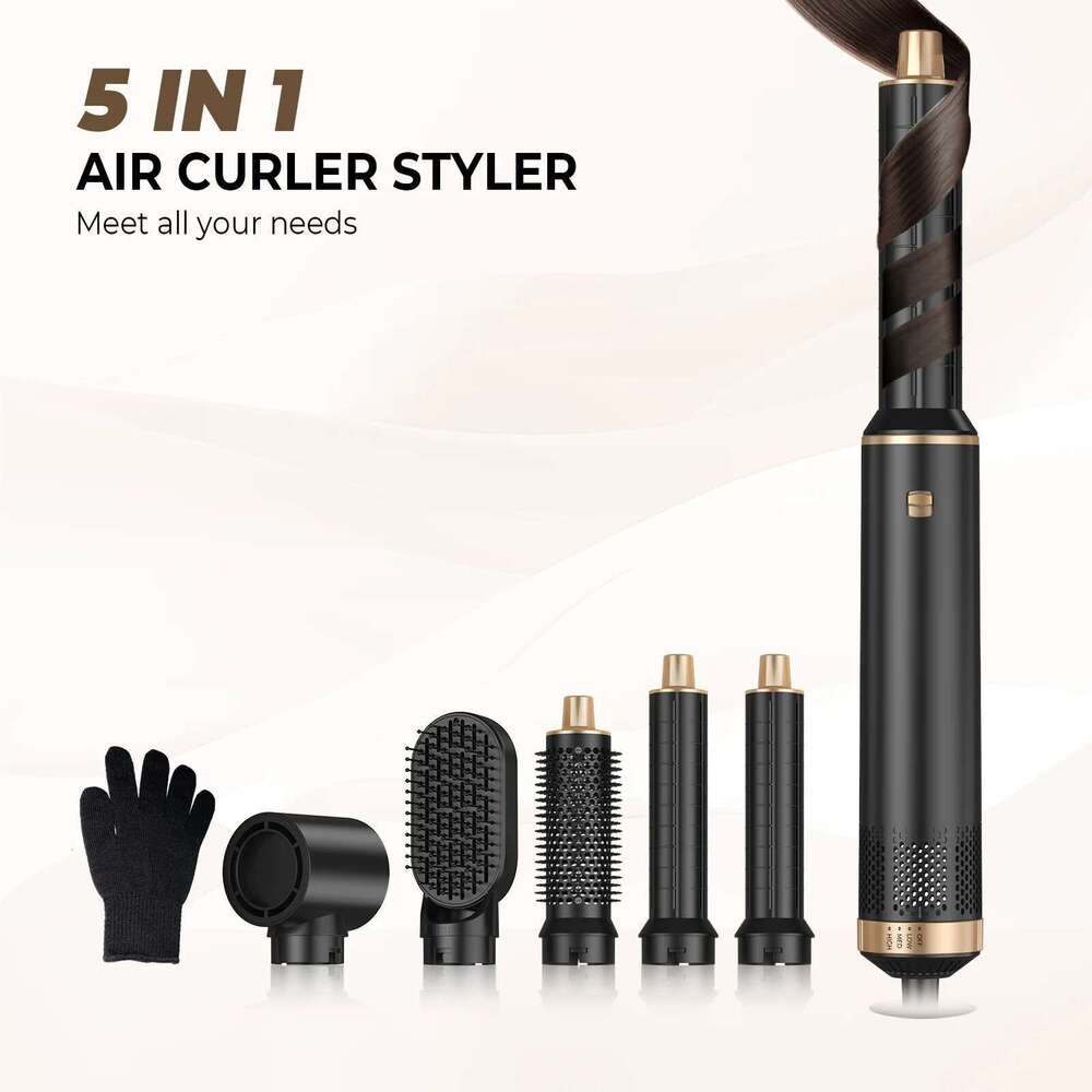 5 in 1 Electric Negative Ion Straightener Comb Curling Iron Detachable Multifunctional Heating Brush Hair Dryer