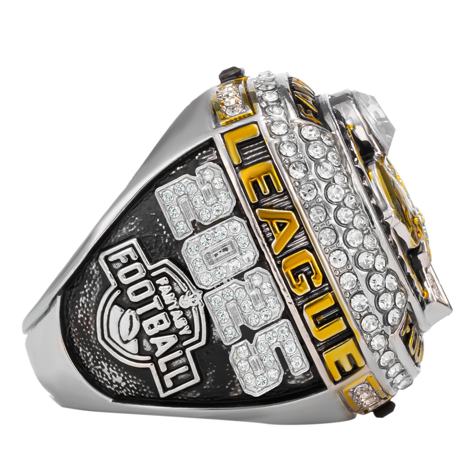 2025 Round Dream Fantasy Football League Championship Ring Zinc Alloy Double Gold Plated Championship Ring R250602 E9PN