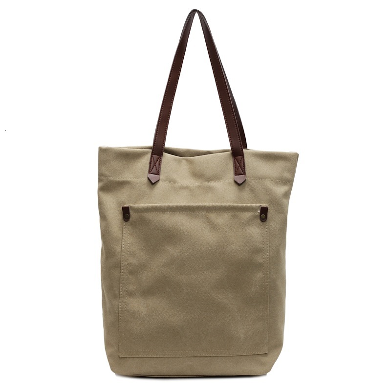 Canvas men's large capacity handheld 2025 new fashion spring simple shoulder bag versatile casual tote for women
