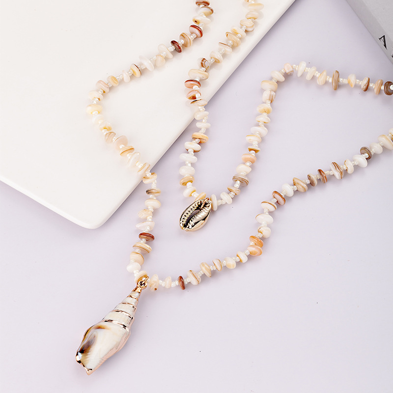 Necklace Set with Two Pieces of Stone and Shell Shells for Direct Sale