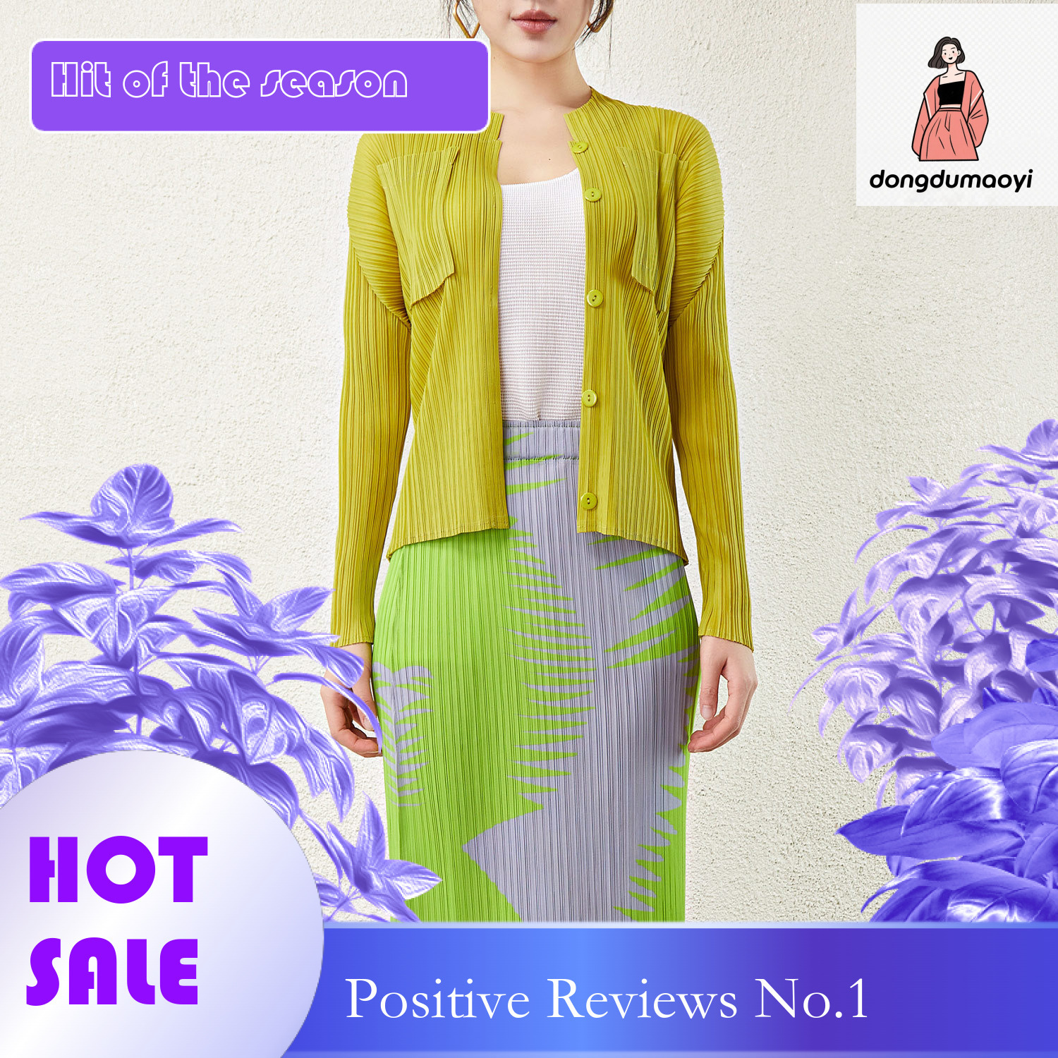 dongdumaoyi Spring and summer new shirt top 2024 clean color temperament commuting fashion single row multi button short jacket