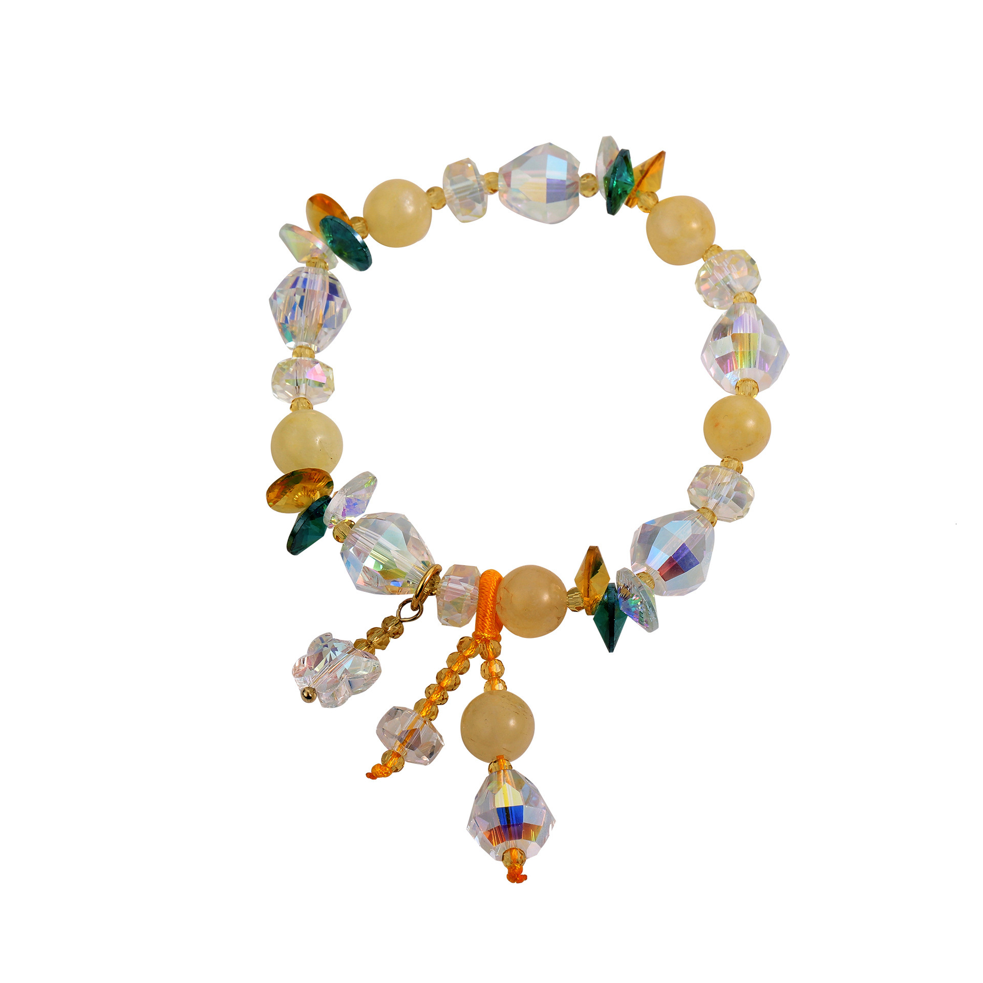 New Color Crystal Bracelet Beaded Stone Elastic for Women's Countryside Style Exquisite Simple Handstring Fashion Jewelry
