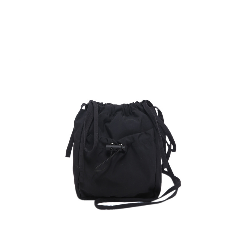 Free Delivery Designer Bag Simplified Korean Version Of Forest Style Small Shoulder Lightweight Nylon Phone 2025 New Lazy Pleated Drawstring Crossbody
