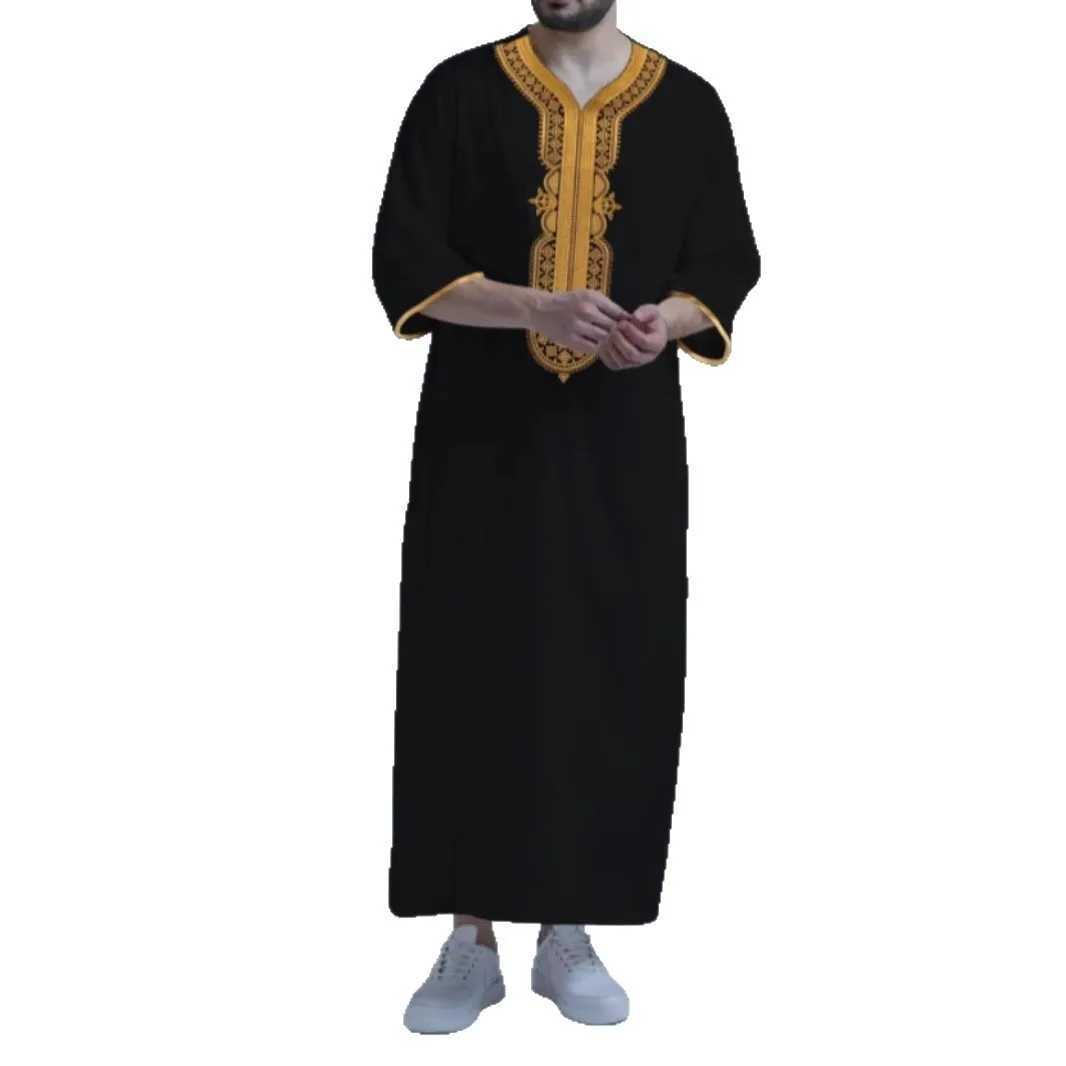 dubai arabic muslim fashion traditional muslim abayas dashiki robe dress for men kaftan thobe evening dresses 2025 X250514