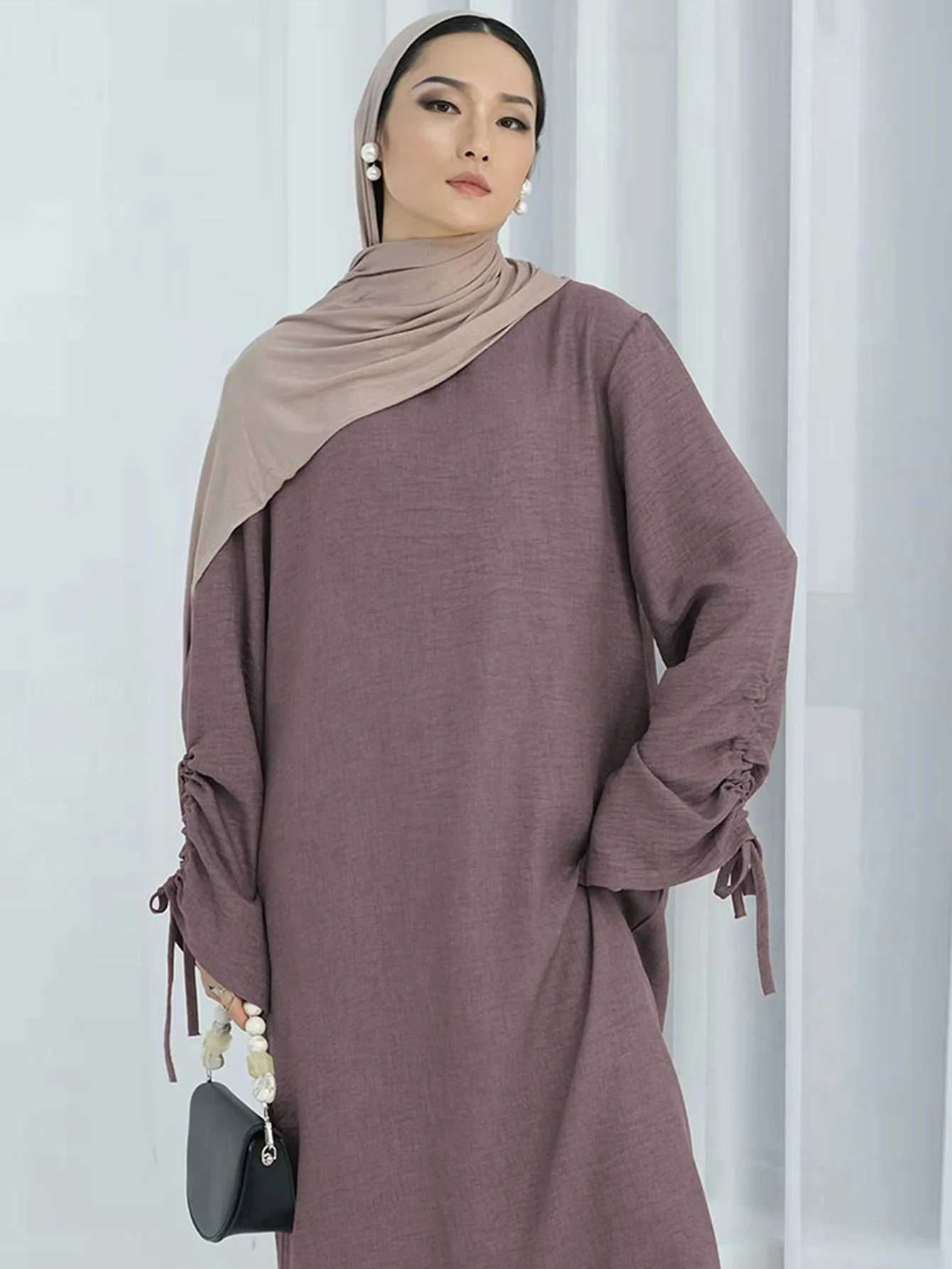 Arab Long Robe Abaya Modest Dress for Women Dress Dubai Saudi Eid Muslim Vestidos Ramadan Morocco Abayas Kaftan Islamic Clothing X2505141