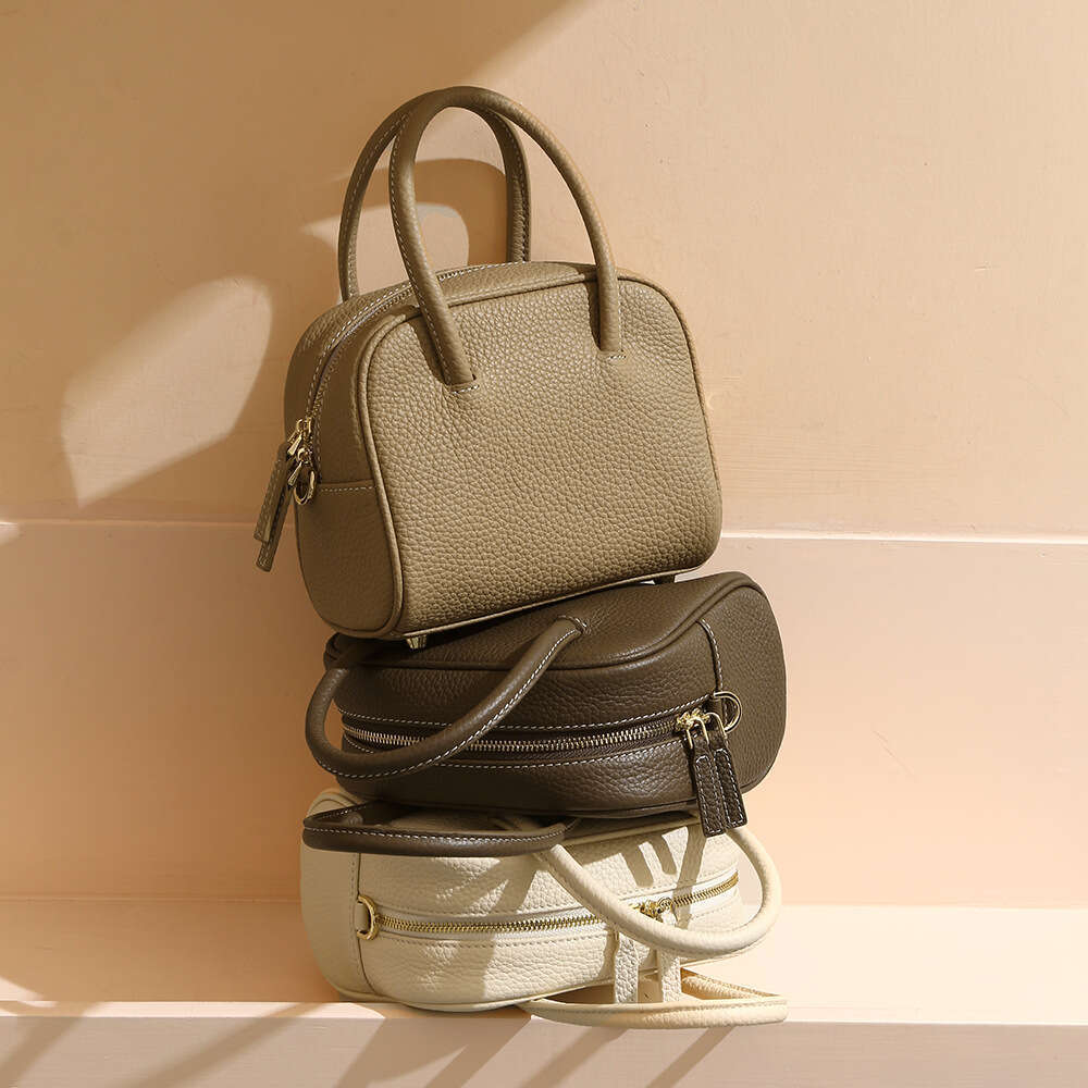 Bag Crossbody Versatile Top Layer Cowhide Tote Fashionable Commuting Small Square Bag Women's High-End Handbag