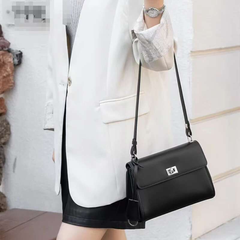 Genuine Leather Square Women Brand Design Shoulder Party Commuter Messenger Solid Simple Korean High-end Bag