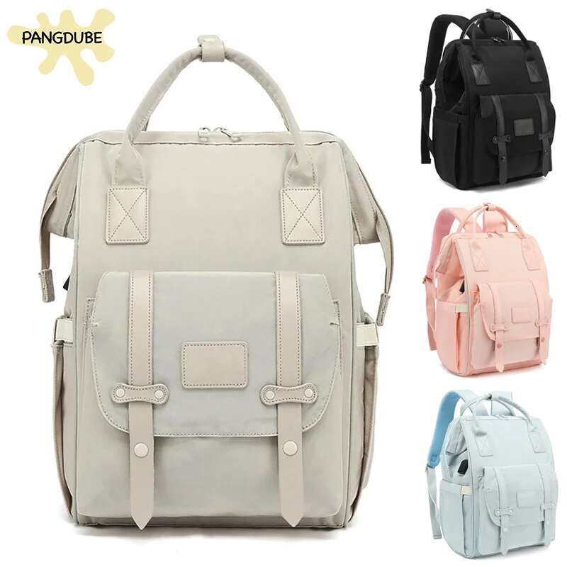 PANGDUBE Nappy with 2pcs Stroller Hooks Mummy Backpack Waterproof Outdoor Travel Mommy Maternity Bag for Baby Stuff