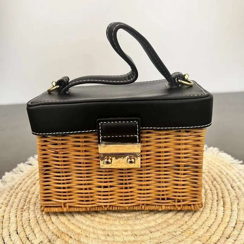 Handmade Rattan Woven Beach Versatile Women's Fashionable Small Handbag Bag