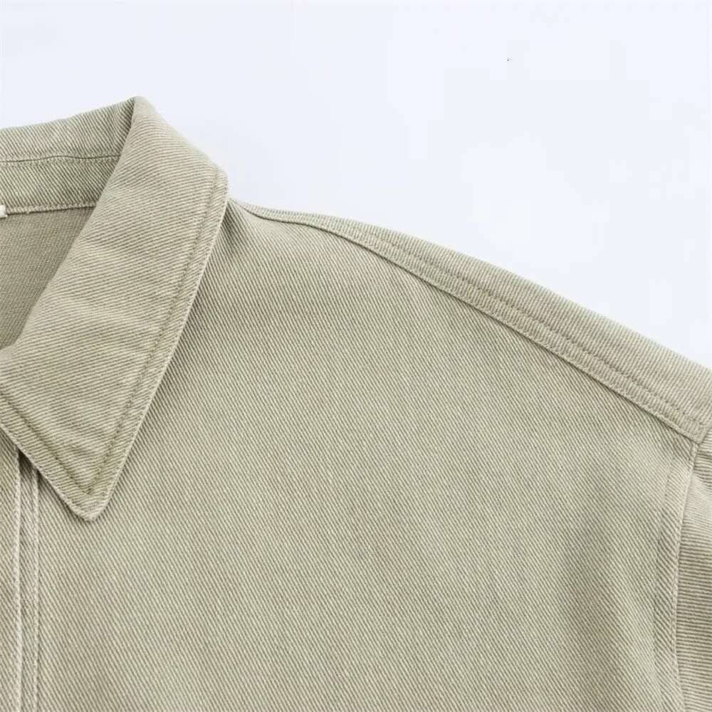 Taop&Za Autumn New Product Women's Fashion Loose Pocket Decoration Washed Long Sleeve Collar Shirt Jacket Coat