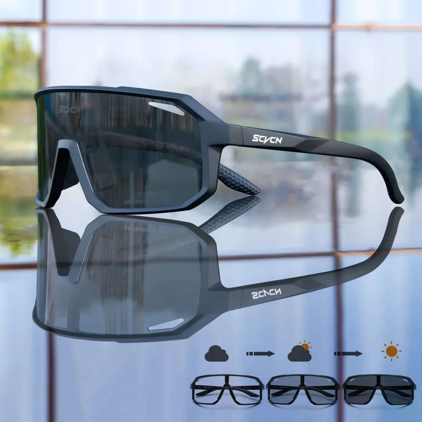 SCVCN Photochromic Sunglasses MTB Glasses Road Bike Cycling UV400 Goggles Men Women Outdoor Bicycle Sports Eyewear New