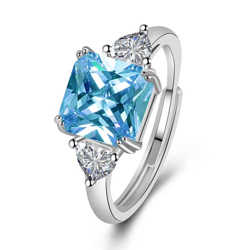 925 Sterling Silver Blue Zircon Engagement Rings For Women Elegant Luxury Fine Jewelry Wedding Accories JewelleryXJ250514