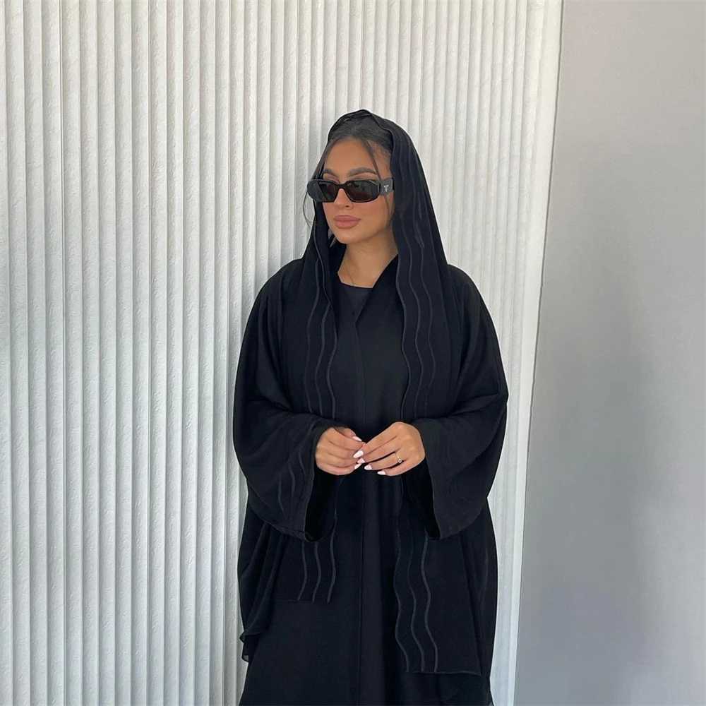 Dubai Arabic Hijab Dress Women Muslim Open Abaya Kimono Cardigan Scarf Robe Eid Ramadan Marocain Kaftan Femme Musulmane Jalabiya X2505141
