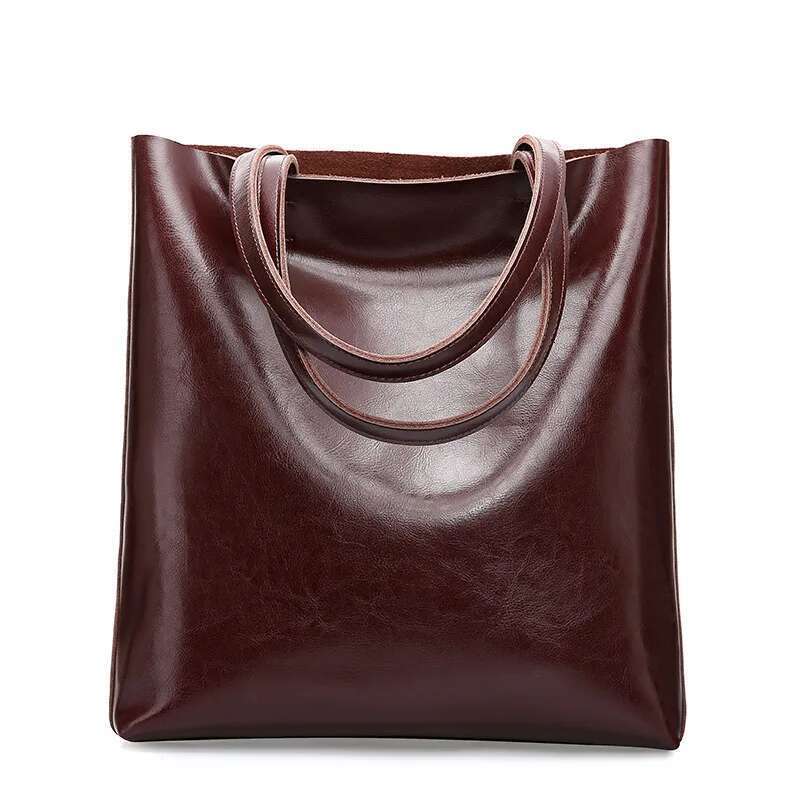 Cow Ladies Genuine Leather Handbags Big Bag Large Vintage Female 2023 Office Hand Shoulder Bags For Women Tote