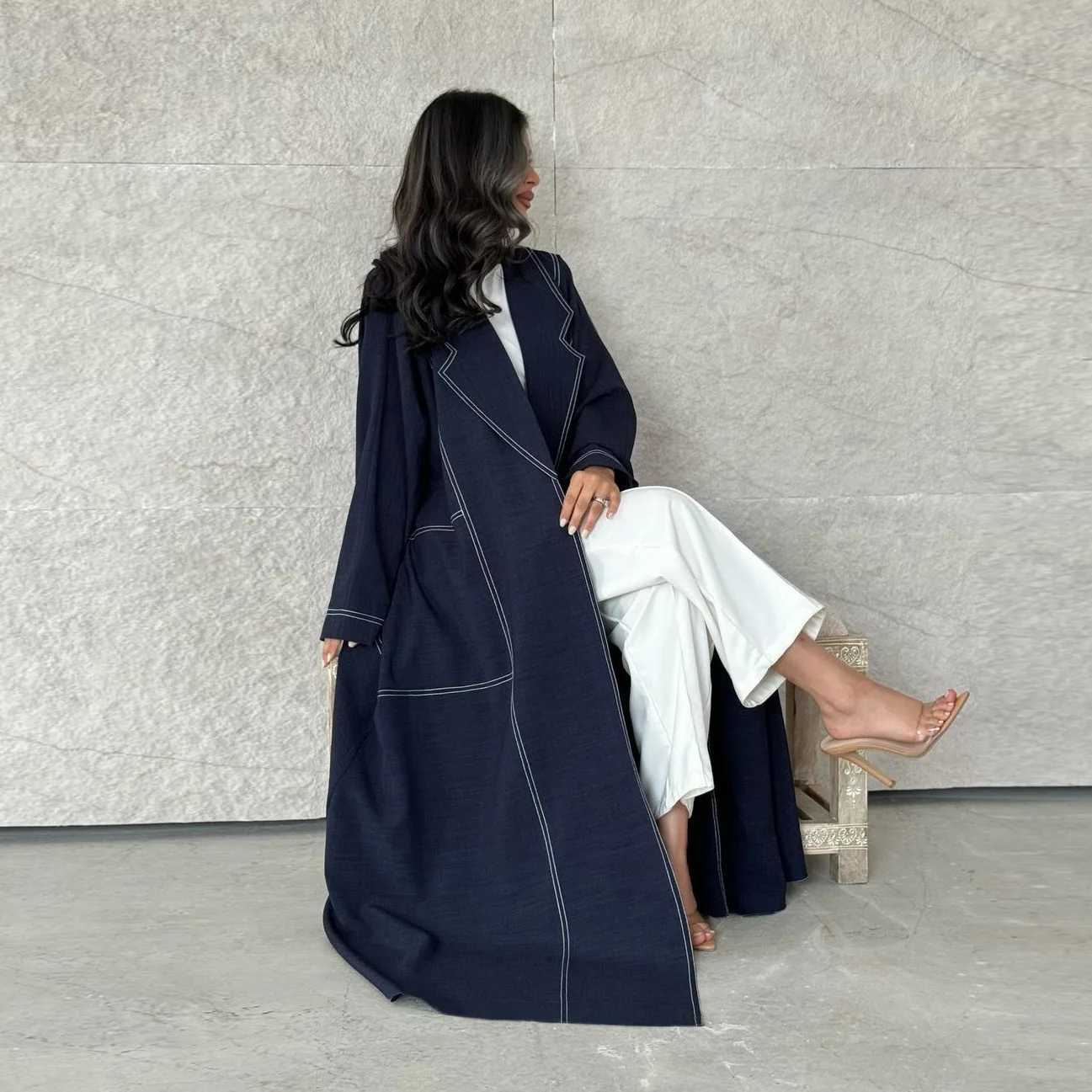 Eid Open Kimono Abaya Dubai 2025 Denim Muslim Modest Dress for Women Kaftan Islam Robe Femme Musulmane Jalabiya Ka Djellaba X250514