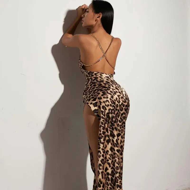 Quick view Wish list Women Sexy Party Club Evening Streetwear Bodycon Leopard Long Dress 2024 Summer Clothes Wholesale Items For BusinessXJ250514