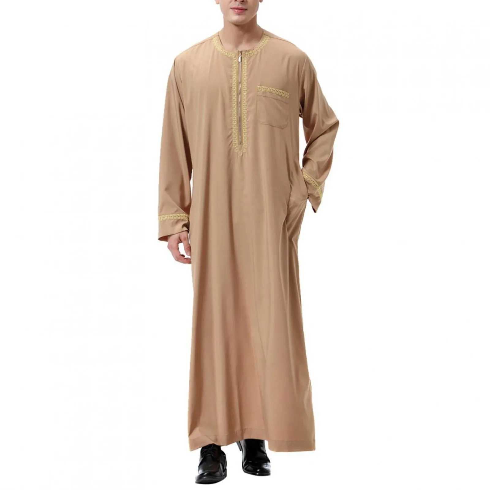 Muslim Fashion Men Jubba Thobes Arabic Pakistan Dubai Kaftan Abaya Robes Islamic Clothing Saudi Arabia Black Long Blouse Dress X250514
