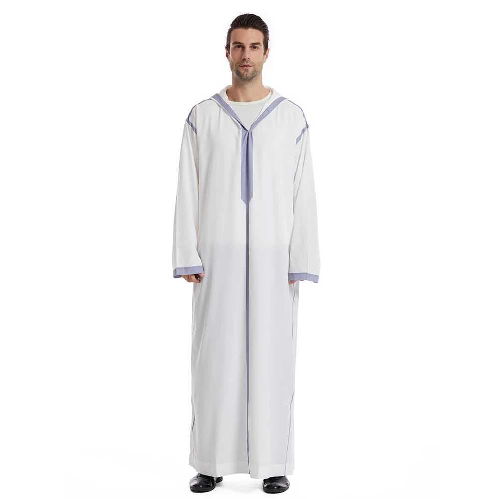 Men Abaya Muslim Dubai Saudi Long Dress Eid Hooded Jubba Thobe Islamic Clothing Moroccan Djellaba Caftan Kaftan Arabic Robe Gown X250514