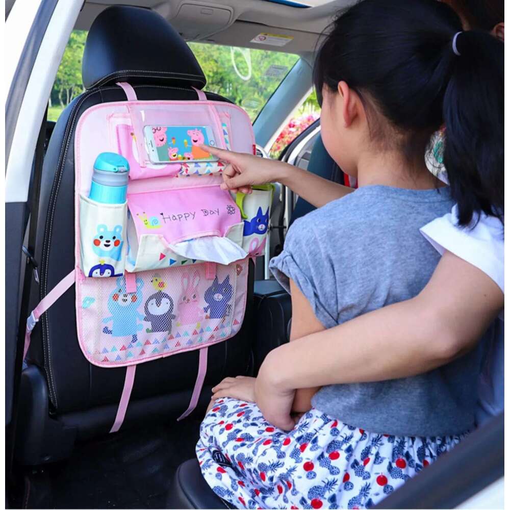 Cartoon Seat Back 3Rd Generation With Phone And Pad Bag Stowing Tidying Car Kids Toy Organizer