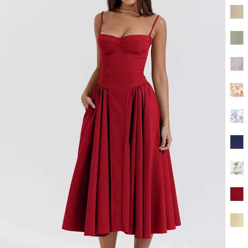 2025 Spring Summer Dress Femme Sexy Trendy Spaghetti Strap Slim Elegant Style Suspender Party Dress Dresses Streetwear DressesXJ250514