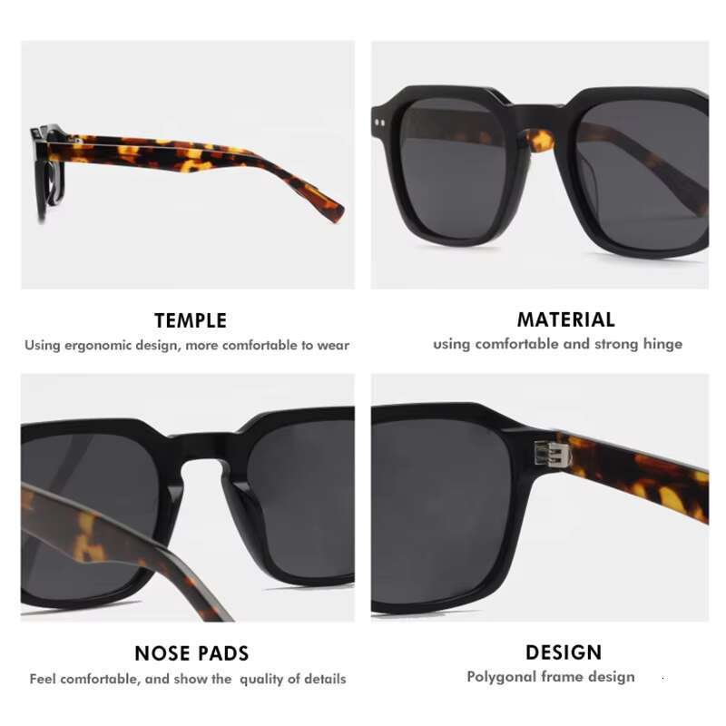 2025 Unisex UV400 Polarized Sunglasses with Acetic Acid Gradient Lens Fashion Design Gafas De Sol Polarizadas Logo