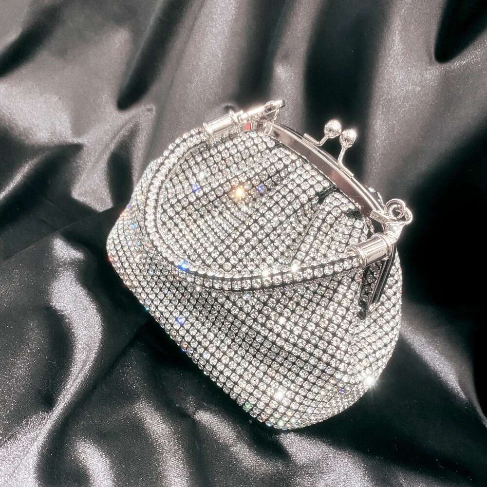 Handmade Rhinestones Evening Clutch Bag Purses And Handbag Designer Shiny Crystal Clutch Purse Bucket Bag Shoulder Bags