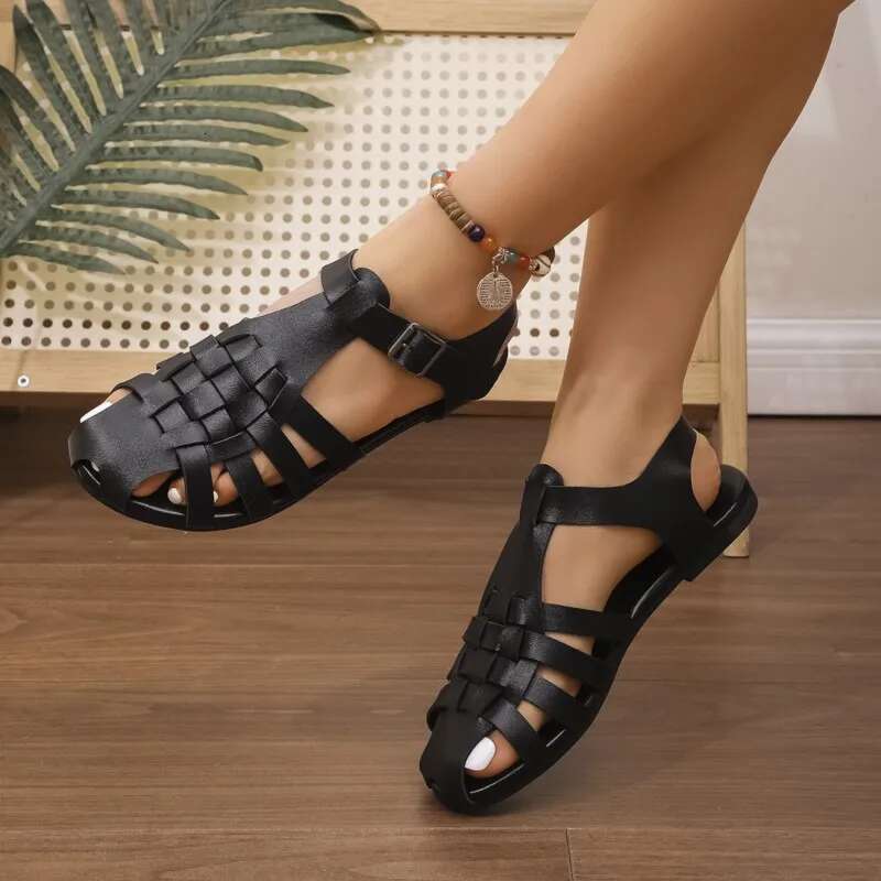 Summer Open Toe Sandals For Retro Women's Soft Ladies Shoes Elegant Footwear Women Sandal Female