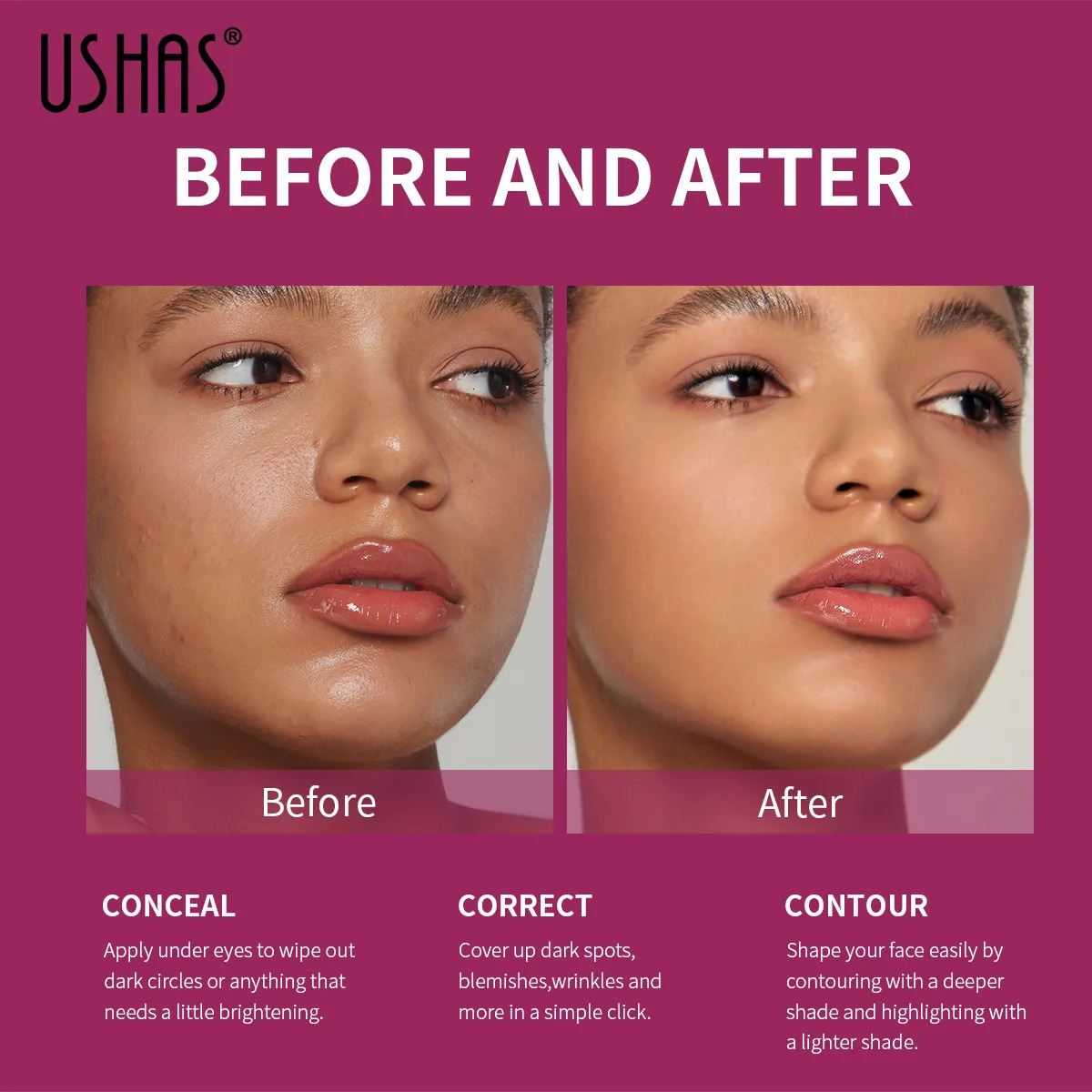 Facial Concealer Sponge Head Matte Liquid Foundation Makeup Oil Control Long Lasting BB Cream Waterproof Brighten Cosmetics 250512