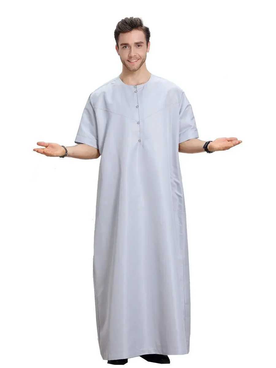 Muslim Robe Arab Men Thobe Ramadan CoStumes Solid Arabic Pakistan SAudi Arabia Eid Turkey Abaya Male Islamic 2025 X250514