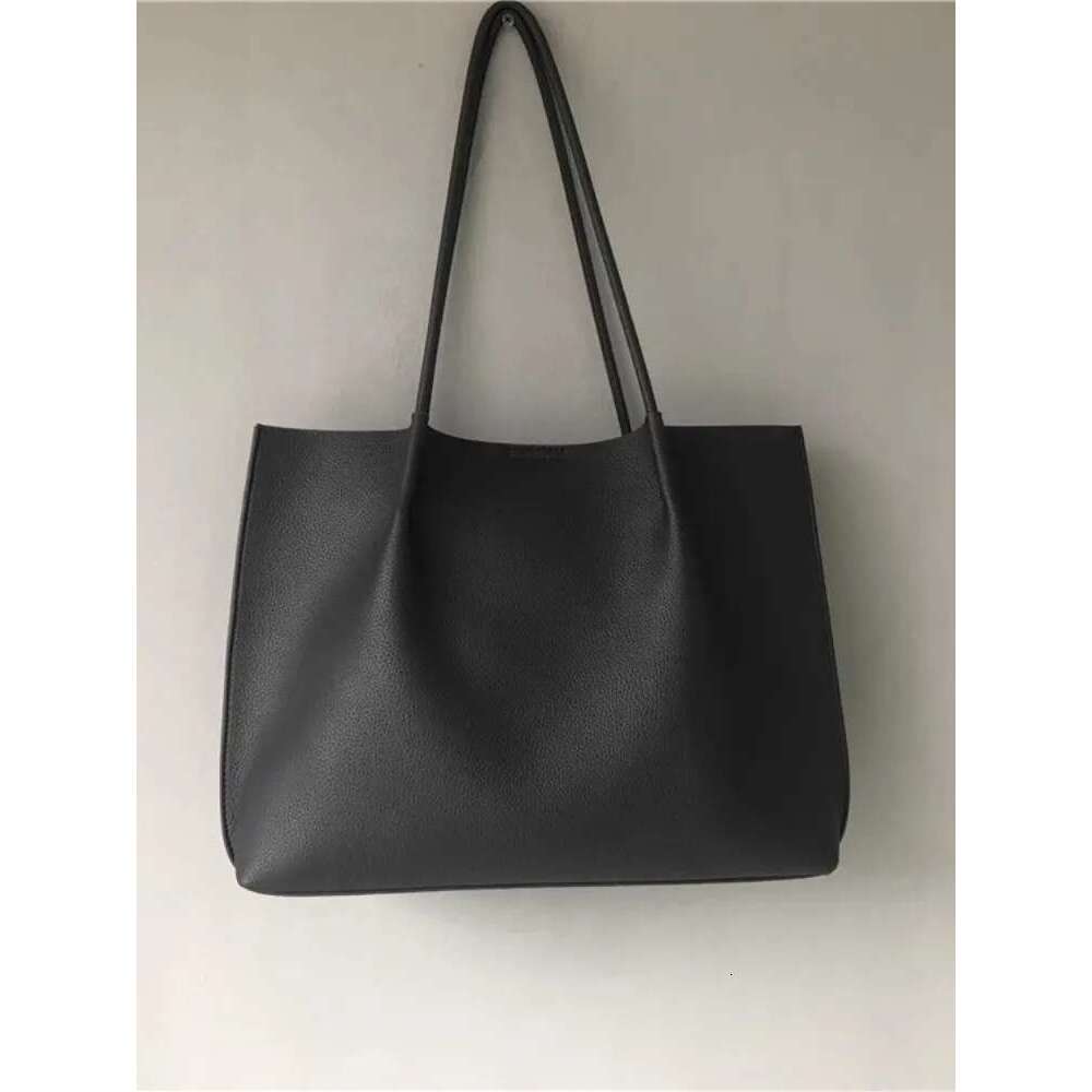 Office Ladies High Capacity Work Single Shoulder Casual Tote Handbag Soft Leather Vintage Solid Color Women Shopping Bag