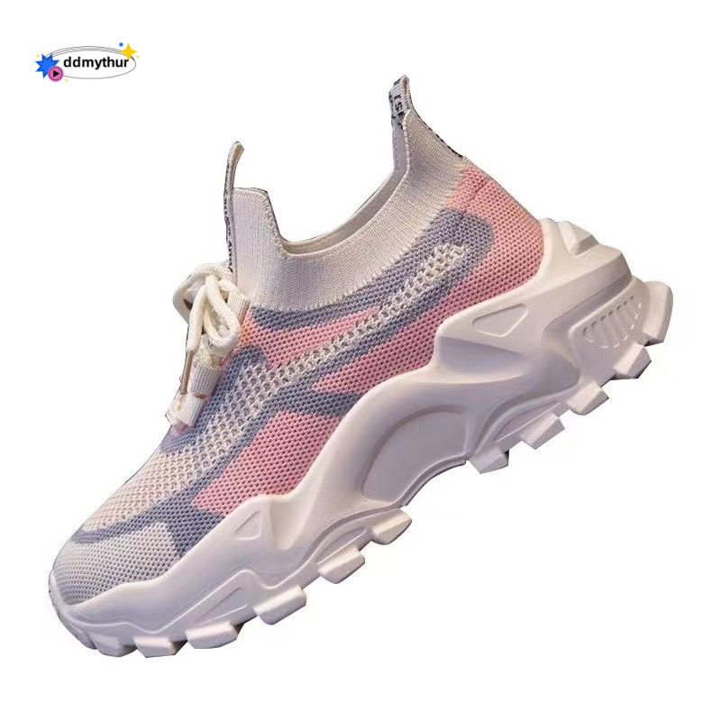 New Korean Fashion Versatile Women's Dad Running and Sports Popular on the Internet Lightweight Casual Anti slip Soft Sole Single Shoes