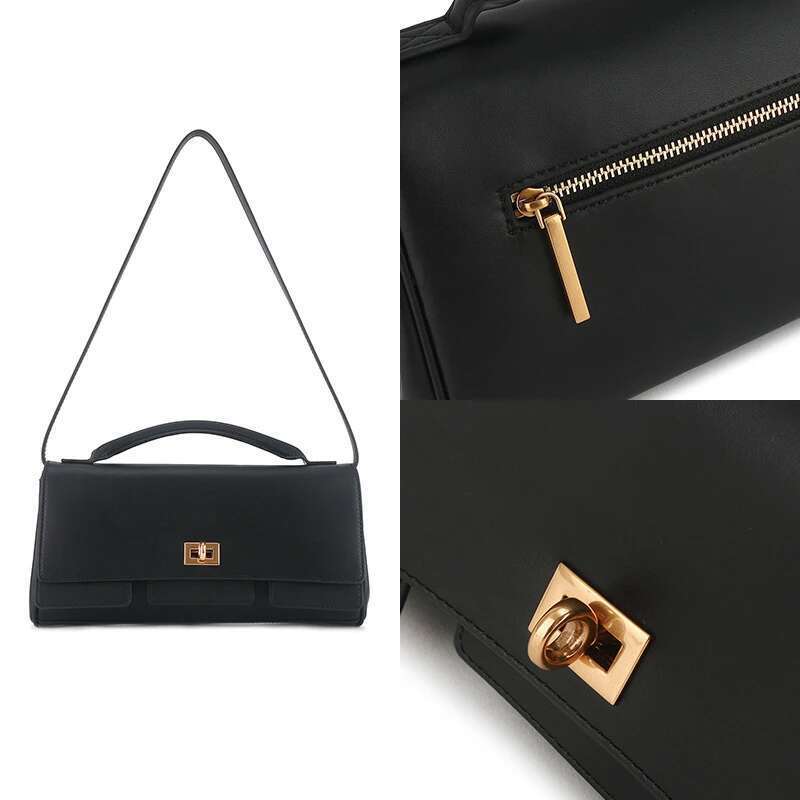 Genuine Leather Lock Clutch Brand Elegant High-end Temperament Retro Motorcycle Versatile Women Square Crossbody Bag