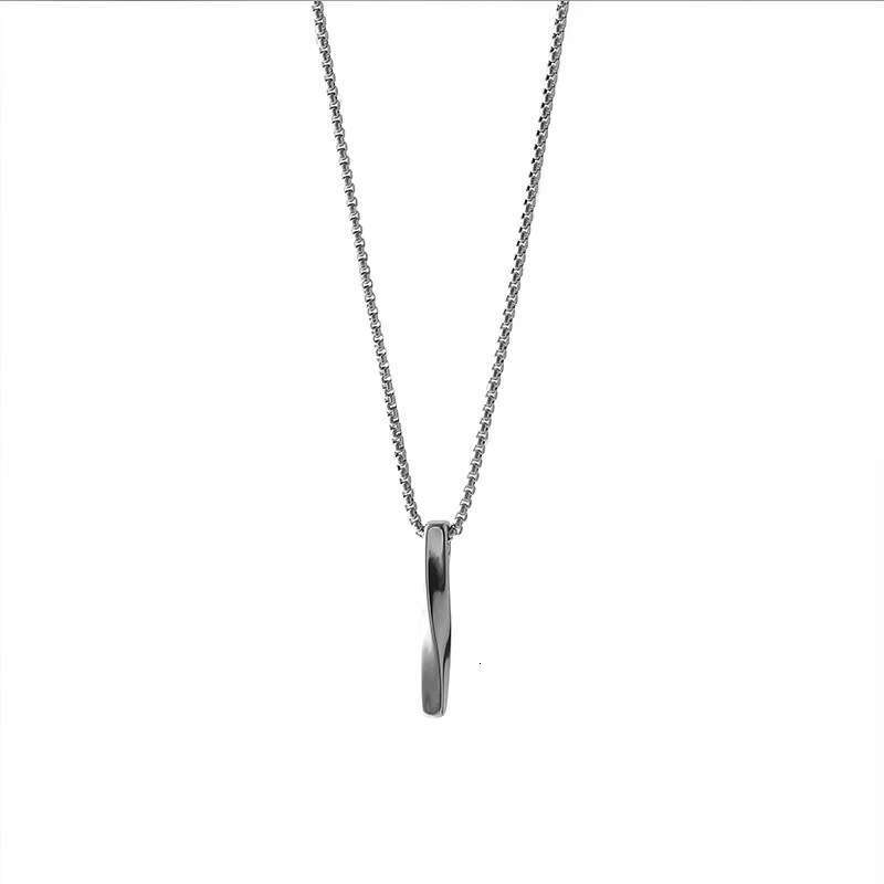 Spiral long necklace, personalized hip-hop stainless steel men's male pendant, sweater chain, jewelry accessories