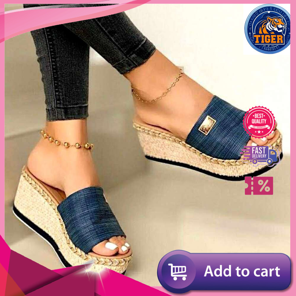 Ddmytiger Females Womens High Heels Sandal Summer Leisure Wedges Sandals New Outdoor Beach Slippers Women Platform Mules Slipper Plus Size Synonyms S 