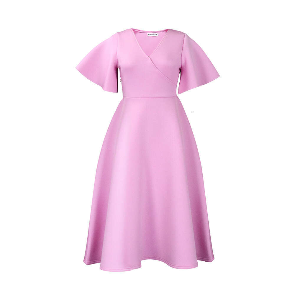 Women's Wear Women's 2023 New Flare Sleeves V-Neck Fashionable Style Large Dress