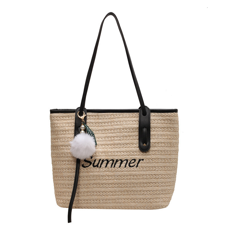 Summer popular vegetable basket for women 2025 new grass woven bag, large capacity versatile commuting single shoulder bucket bag