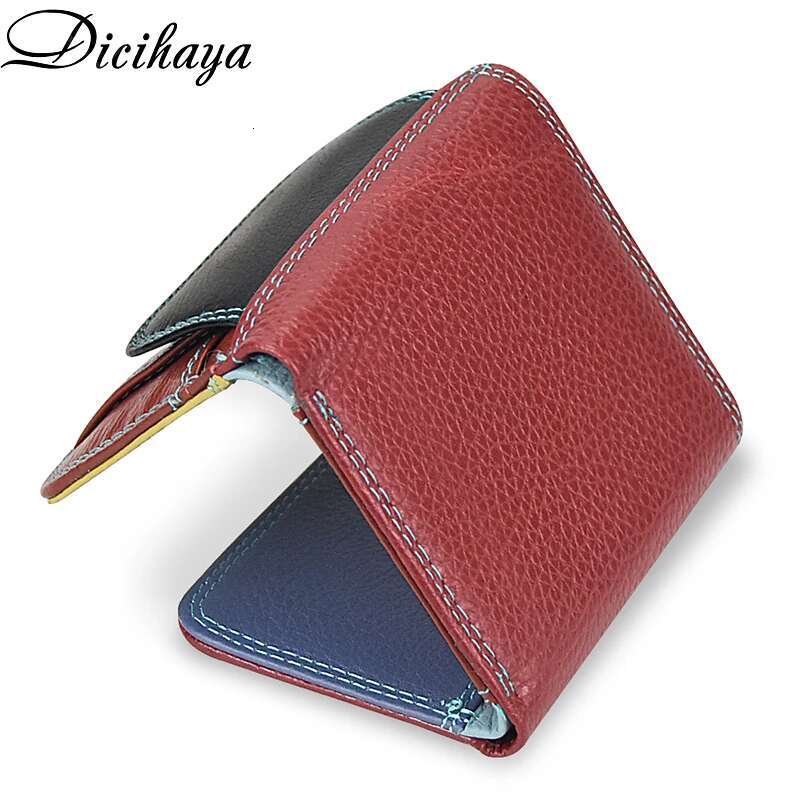Genuine Leather Women Wallet Coin Small Mini Card Holder Patchwork PORTFOLIO Portomonee Lady Walet Pocket Cute Purse