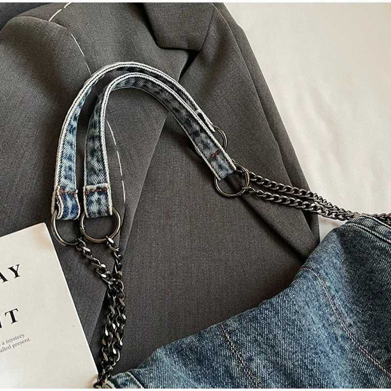 Solid color denim canvas shoder bag Mti functial fiable shoder bag Minimalist Casual Bag handbag Z250514