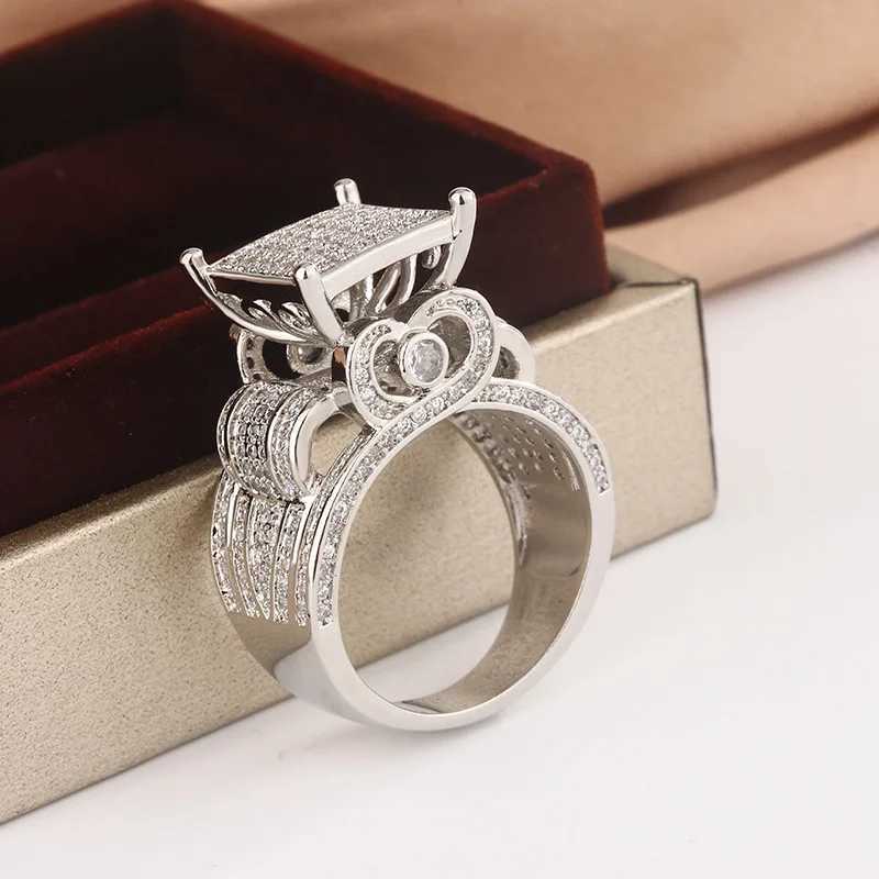 New Hip Hop Micro-Inset Zircon Ring For Women 925 Silver Full Diamond Vintage Ring Birtay Wedding Jewelry Gift WholesaleXJ250514