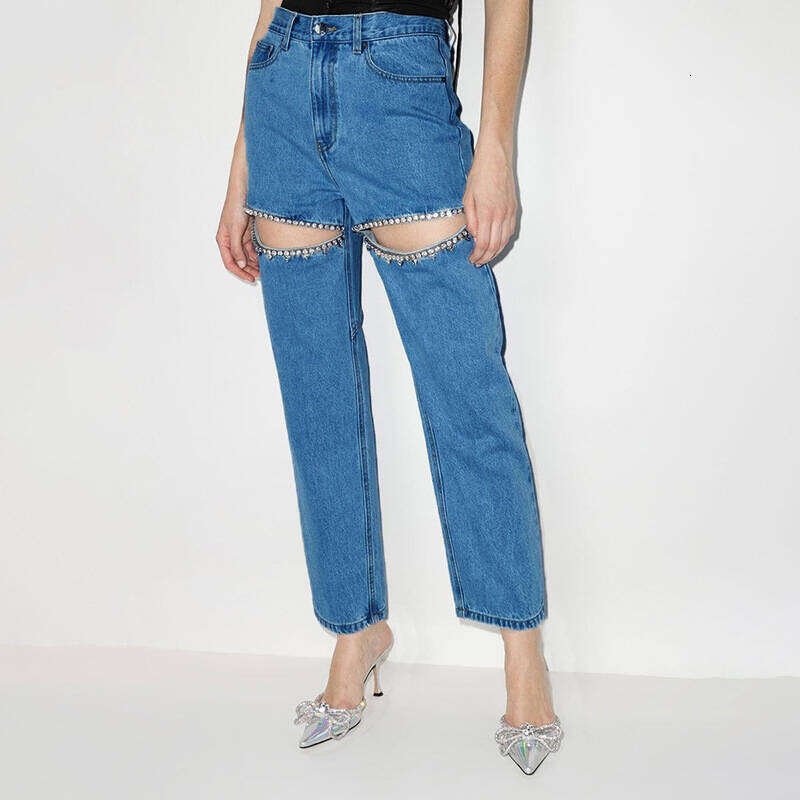 American Versatile Slimming 2025 New Spring Loose High Waist Long Straight Leg Pants Jeans for Women New Arrival Hot Style Loose Fashionable Printing